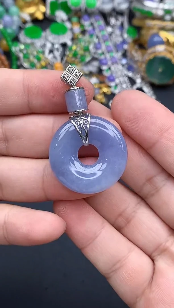 颈饰18K金镶嵌翡翠231-春日珠宝