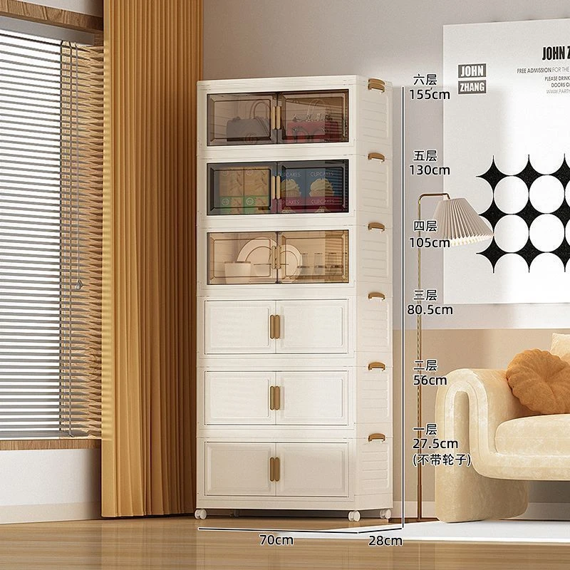 SY【70面宽四层】免安装折叠收纳柜家用多层玩具柜子储物柜整理柜