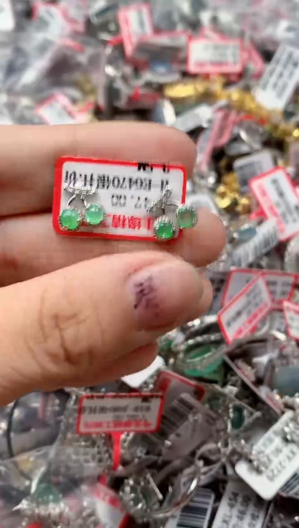 银S925镶嵌戒指翡翠天然A货缅甸翡翠1