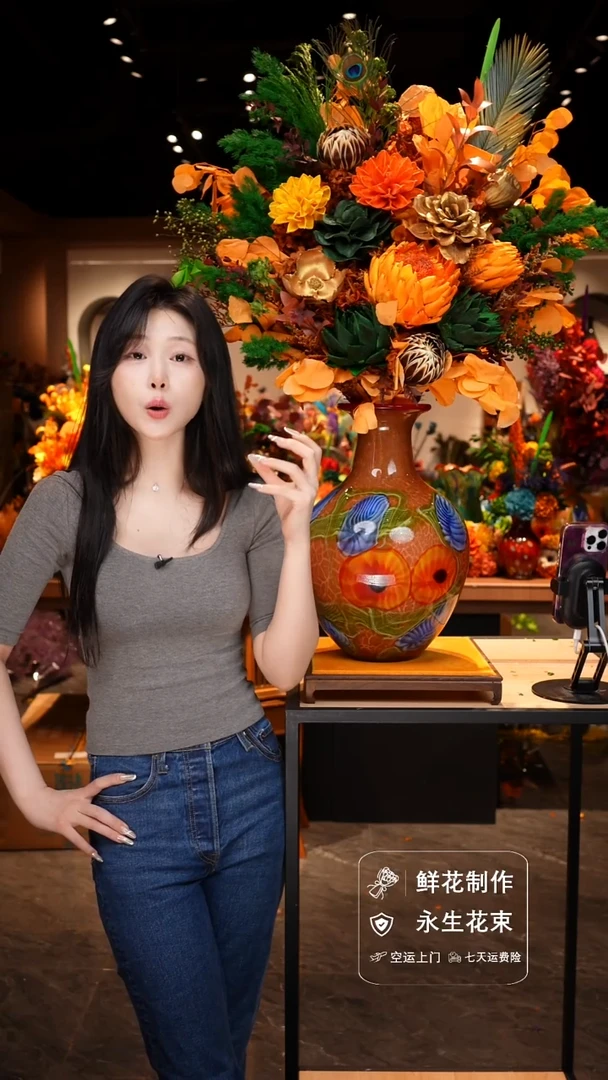 手工艺品琉璃手工花器花束空运包邮送货上门-以图片为准