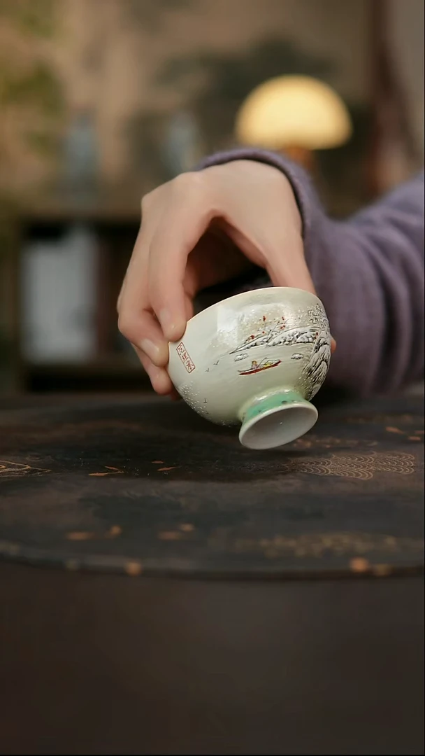 景德镇陶瓷杯碗柴烧多人