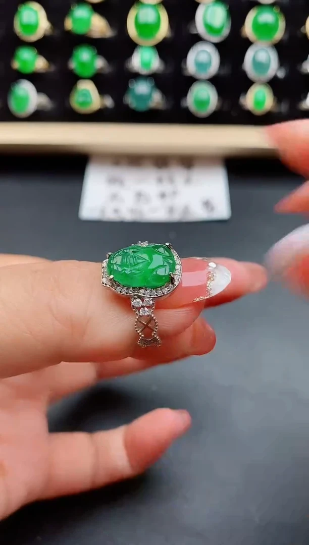 【闪购商品】翡翠戒指银S925镶嵌50800