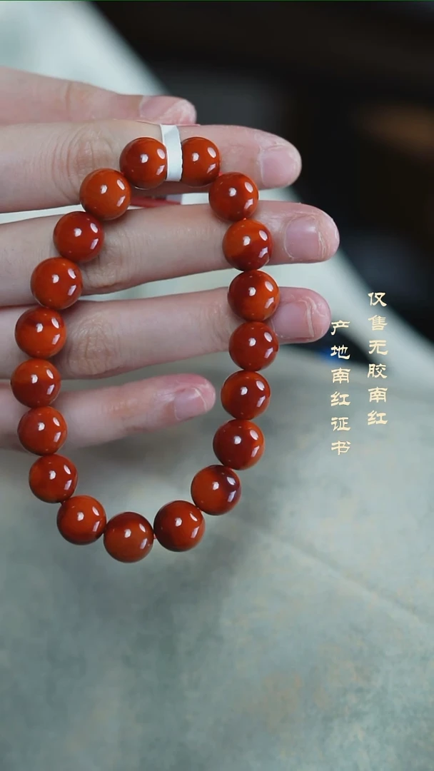 未镶嵌手串南红玛瑙张**?玫锦@@SCMJ单-11mS手工