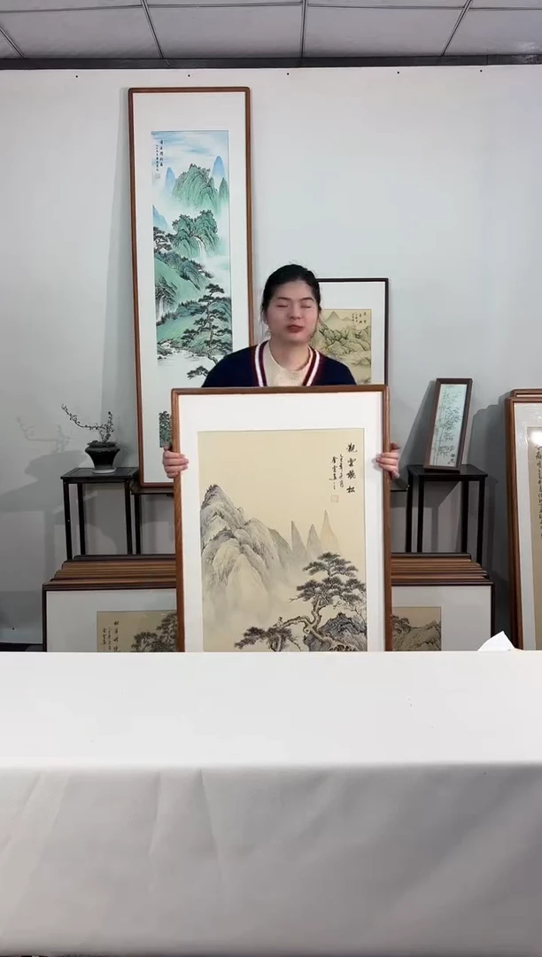 国画手绘*观云听松*62*122cm