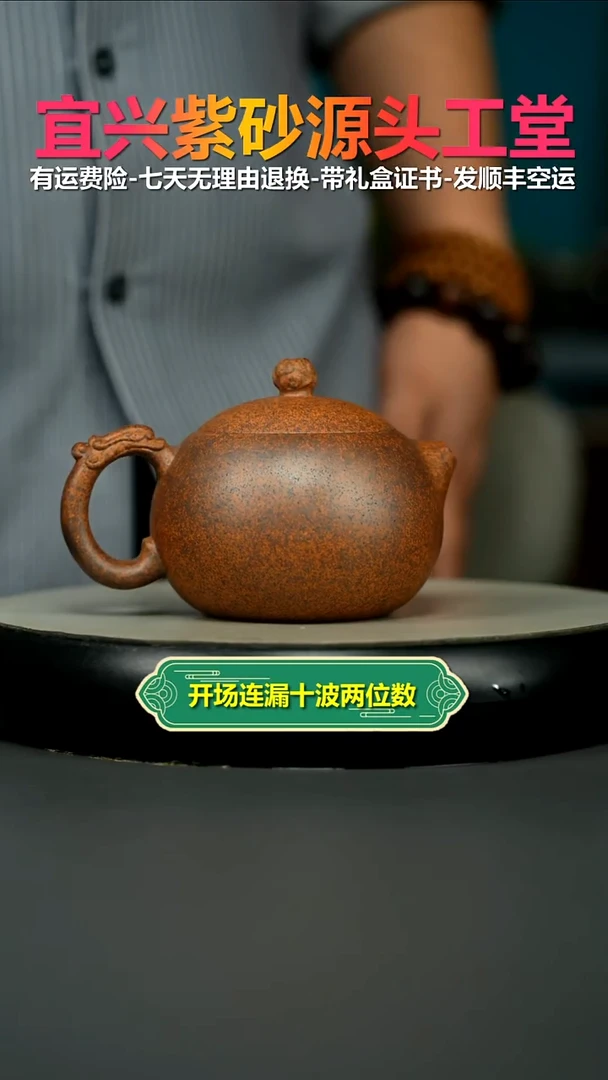 茶壶紫砂蒋静明天星泥柴烧龙把西施330CC