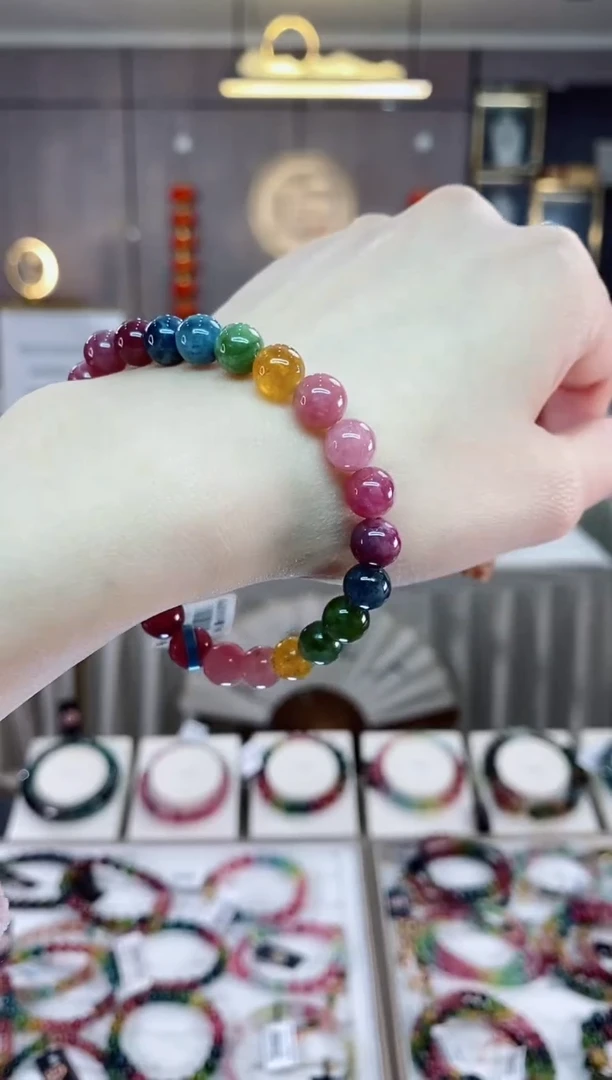 【闪购商品】碧玺单圈手串8mm+未镶嵌一物一证dan