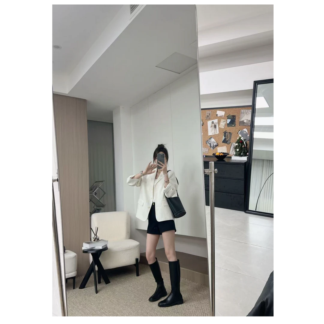 【梓铭】20534~韩系气质～气质优雅麻料西装外套女  现货秒发