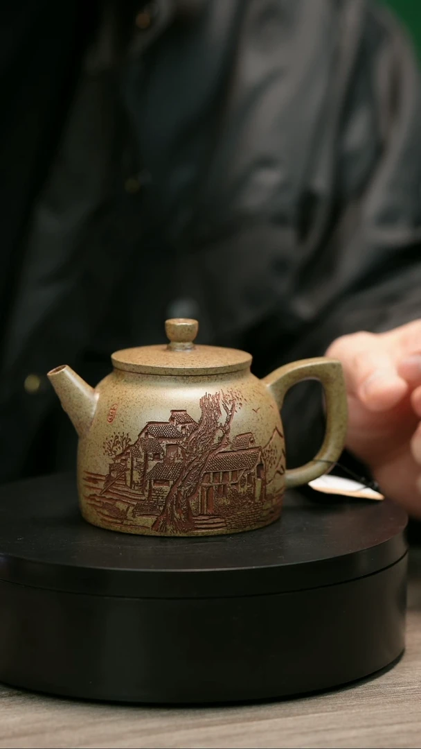 茶壶紫砂【****！H2321李琴段泥江南古树渔罩