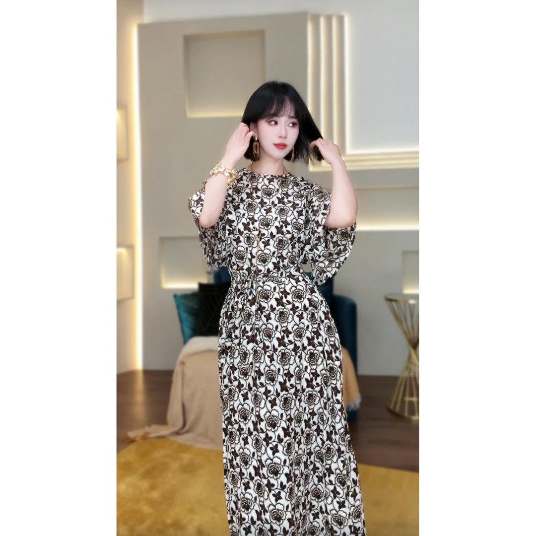 未使用 MaxMara 国现  桑蚕丝印花连衣裙 CQ0203