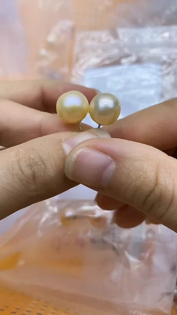 银S925镶嵌耳饰淡水珍珠耳钉多样性发其一