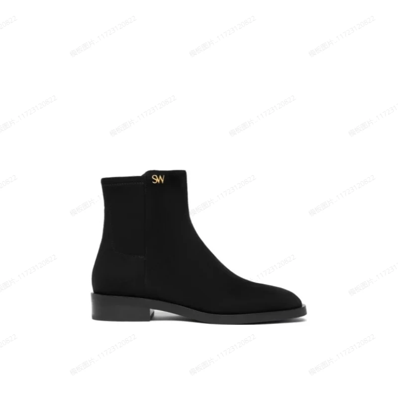 未使用 StuartWeitzman 【念念活动】圆头粗方跟短靴