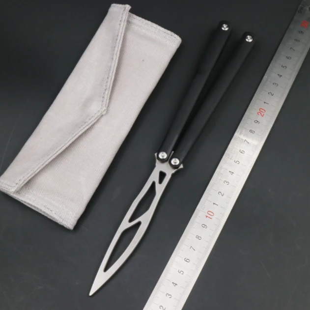 LDY 月华秋刀 忒修斯 G10贴片玻璃音蝴蝶刀练习刀 不开刃