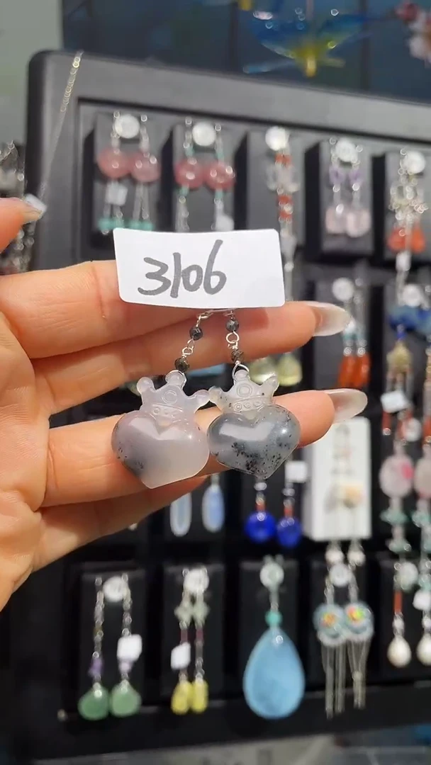 银S925镶嵌耳饰紫晶喜欢拍