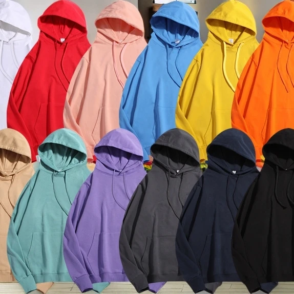 新款纯色圆领卫衣纯棉小毛圈打底衫秋季大码定制印logo刺绣工作服