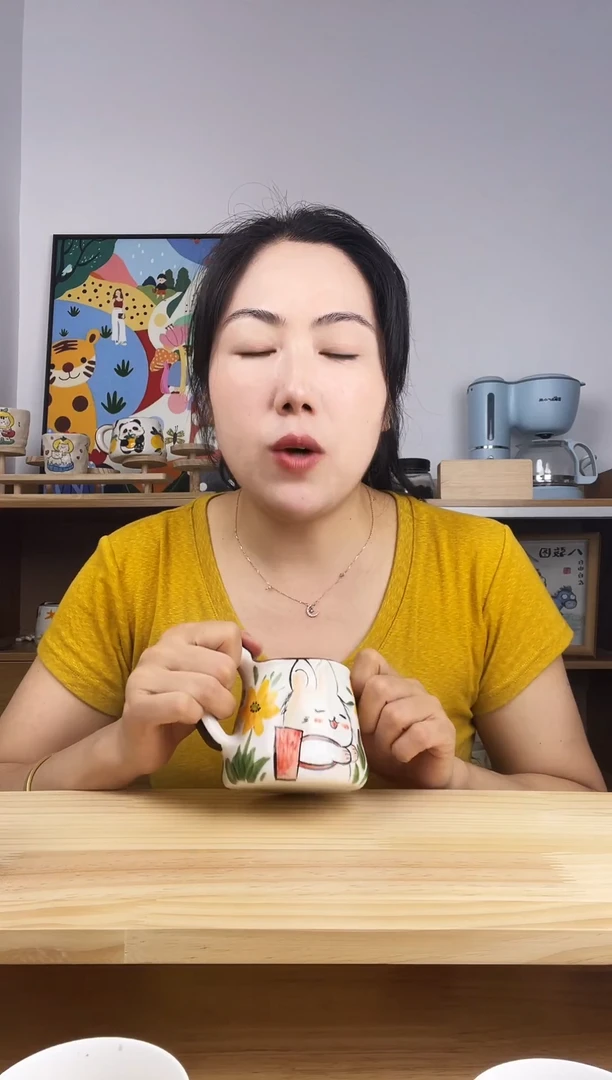 瓷片景德镇高温釉下彩陶瓷手绘卡通创意