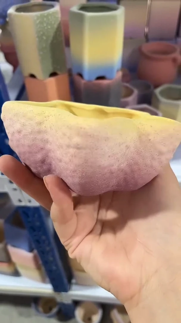 麦饭石粗陶多肉花盆9*5