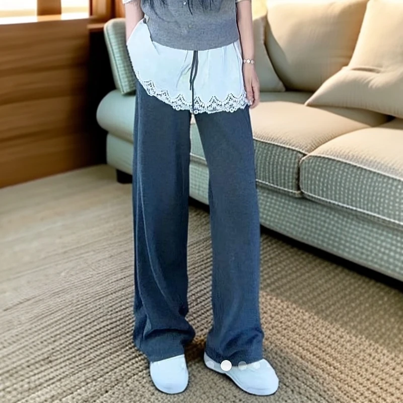 春款蕾丝裙直筒裤束脚两穿50033