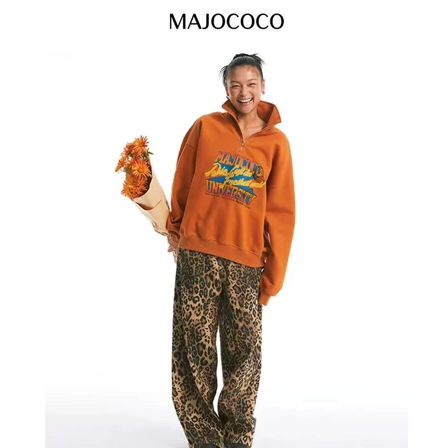 THE MAJOCOCO卫衣春秋运动时尚休闲印花