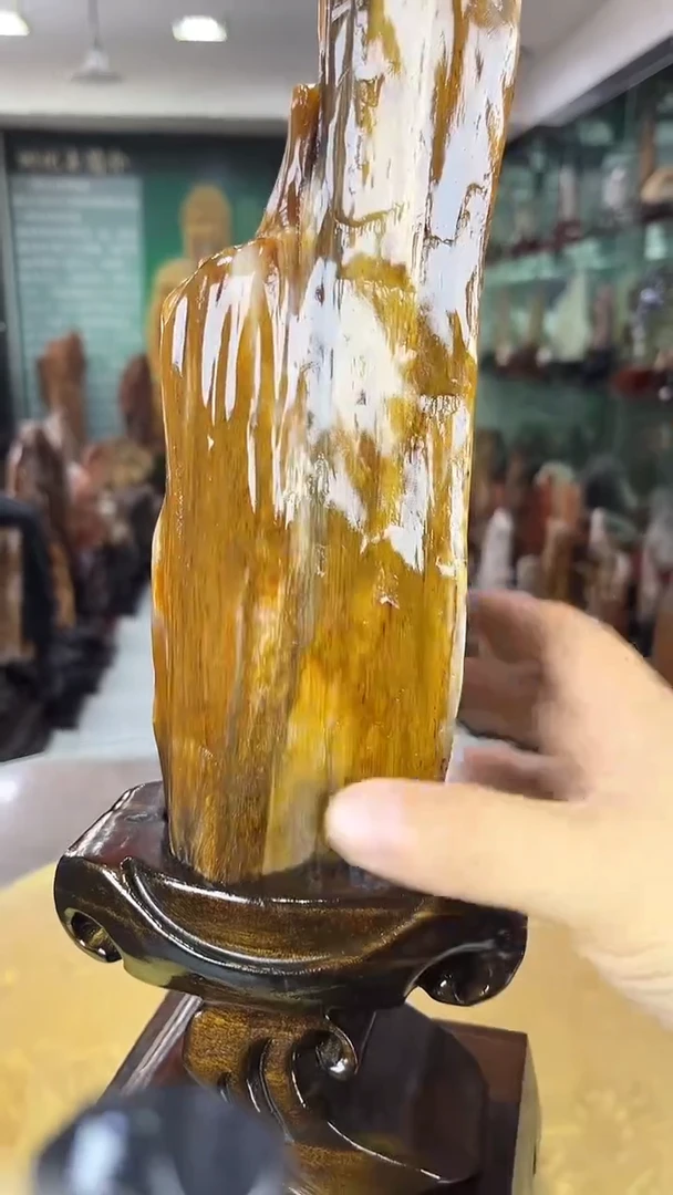 未镶嵌珠宝奇石硅化玉缅甸天然树化玉摆件