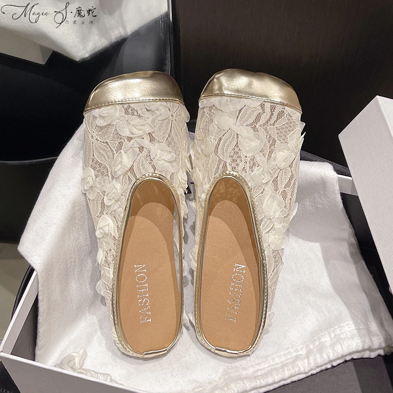 【万达撤柜】软底2025新款浅口法式春秋内增高夏季网红女时尚珍半拖