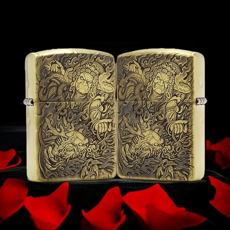 ZIPPO/之宝打火机黄铜盔甲【不动明王】原装正品煤油机DYJ1