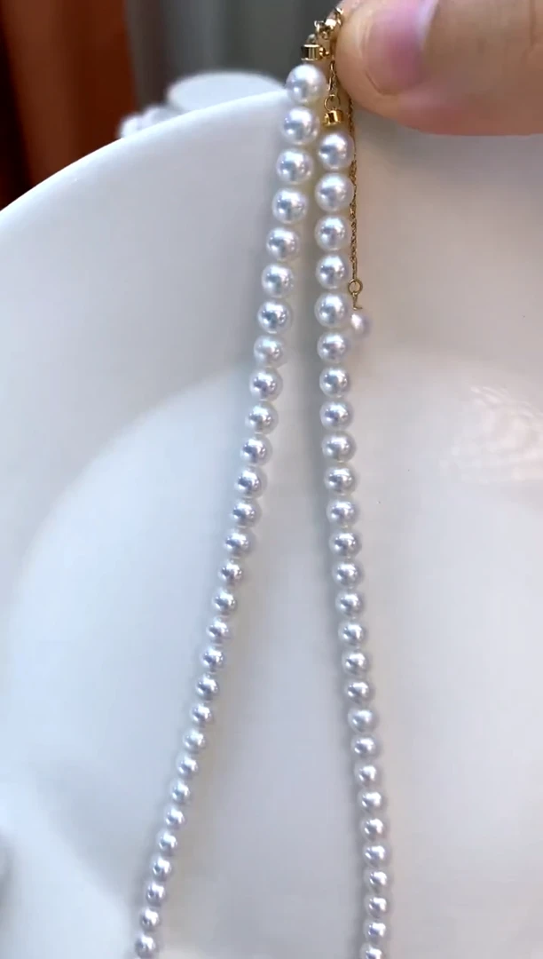 【闪购商品】淡水珍珠项链18K金镶嵌5-6