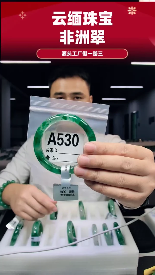 未镶嵌手镯石英质玉（非洲翠）60圈口A530