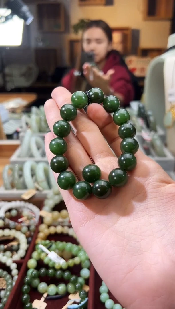 未镶嵌手串和田玉木孜塔格碧玉手串卡13