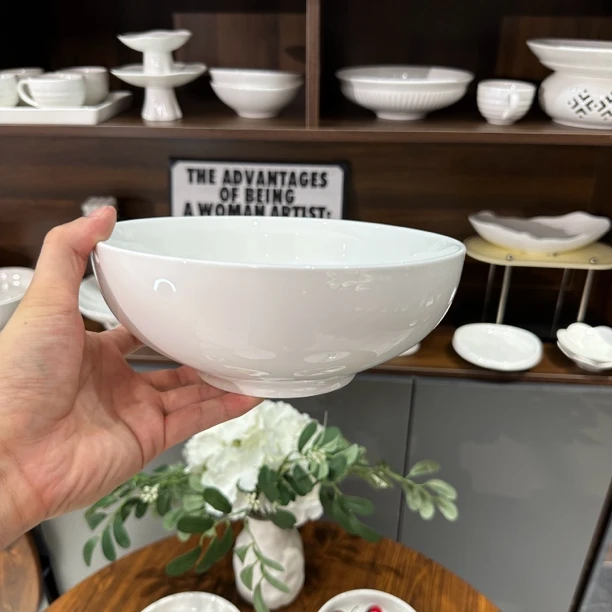 （胖嘟嘟的汤碗）纯白8.5寸湘雅碗