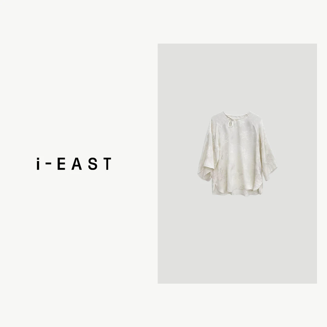 i-EAST 不觉春日晚~ 新中式气质提花衬衫上衣-4X GY224H