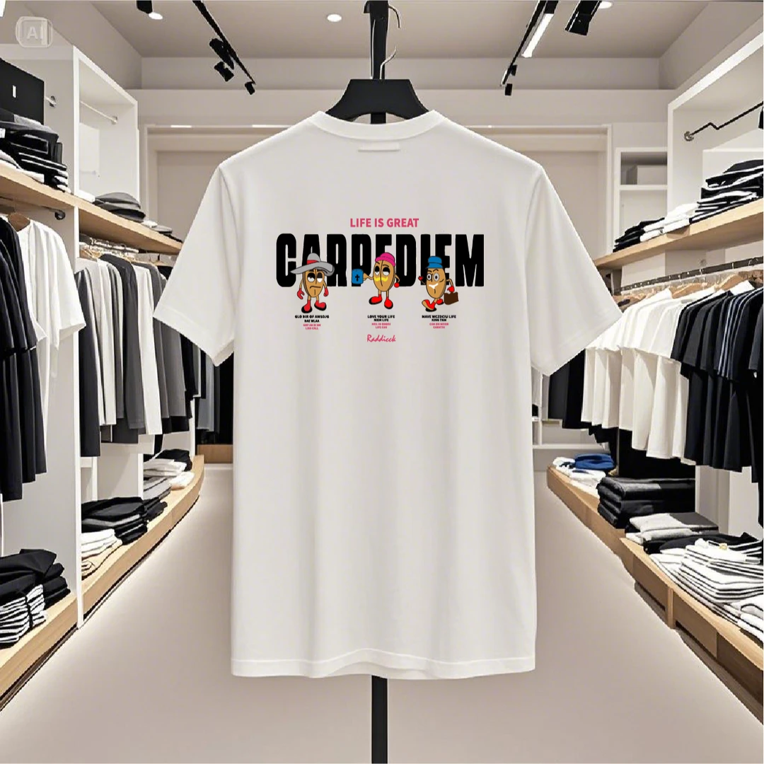 纯棉短袖宽松潮流休闲百搭上衣潮牌夏季圆领男女同款重磅咖啡豆