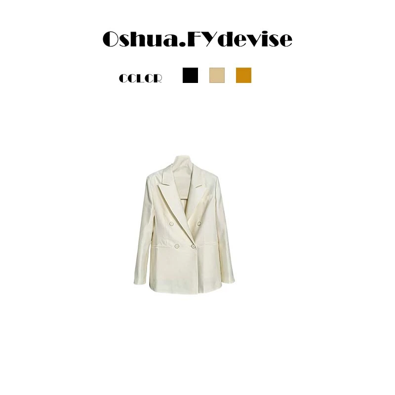 Oshua/欧诗嬅定制奢华丝毛面料经典复古反驳领西装外套