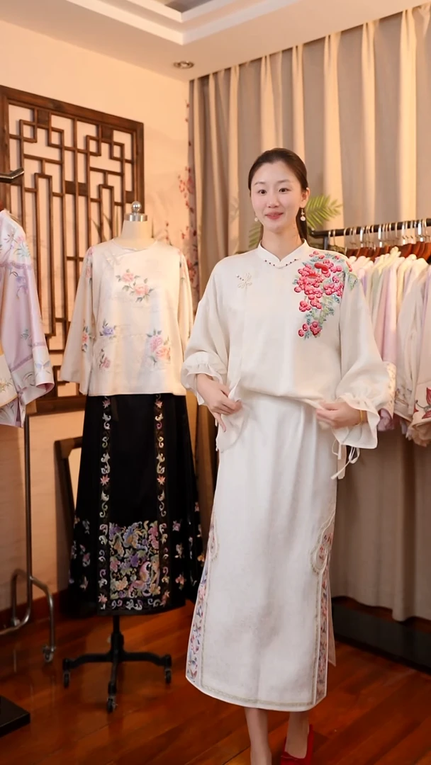 刺绣桑蚕丝非遗苏绣服饰半裙