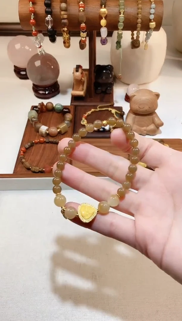 银S925镶嵌手链和田玉多样性发一