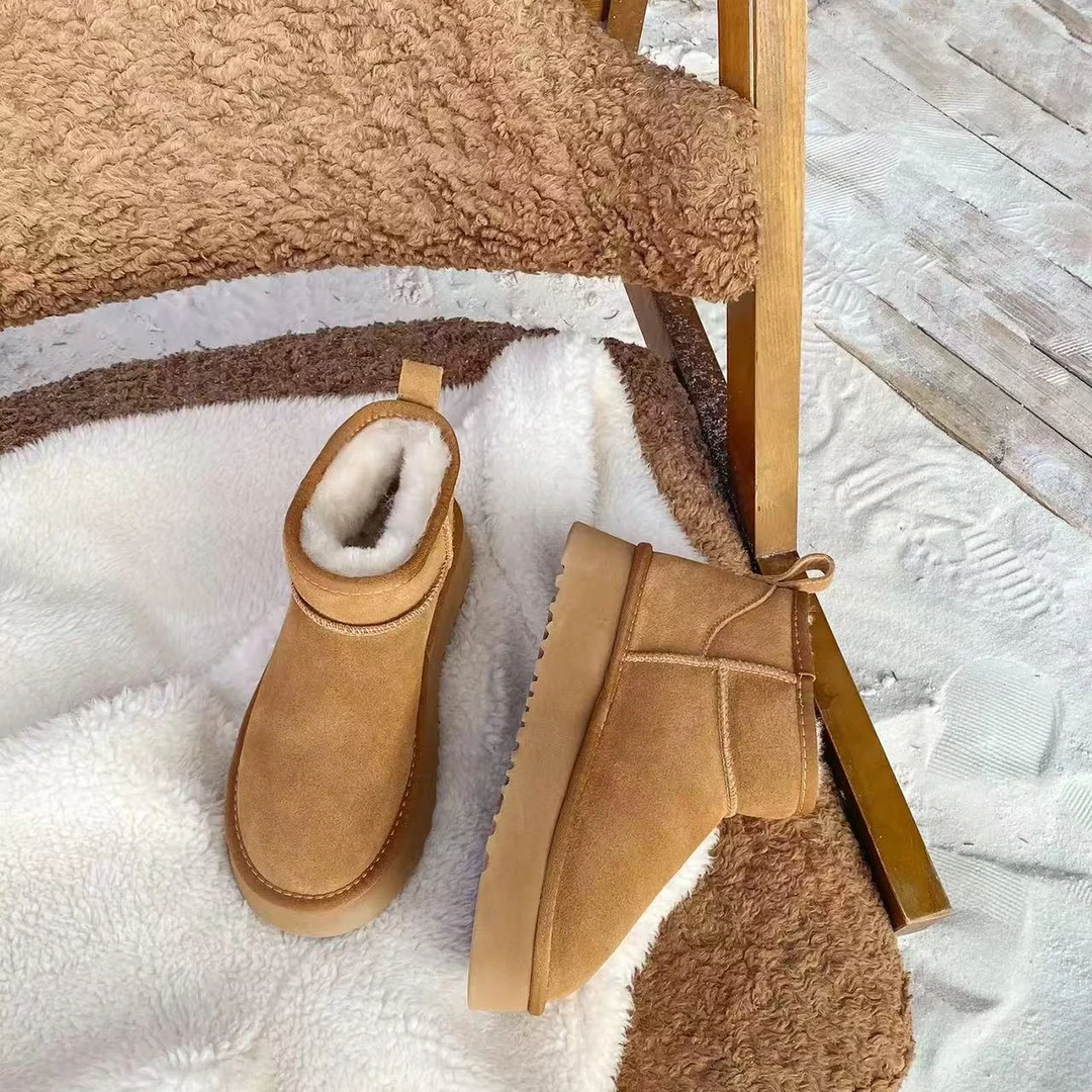 ~保暖厚底雪地靴女冬季防滑短筒棉鞋xb潮流百搭3555