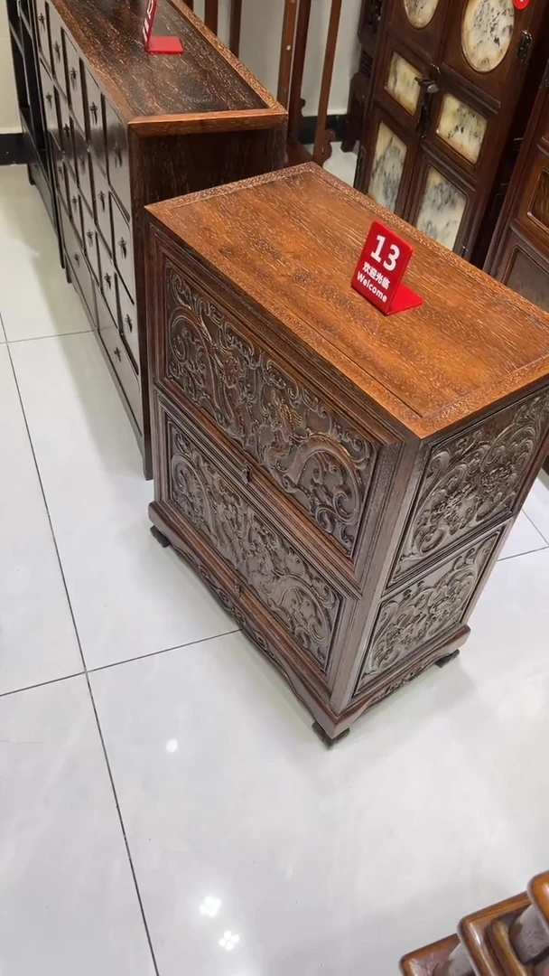 【闪购商品】木五爪金龙雕刻收纳柜