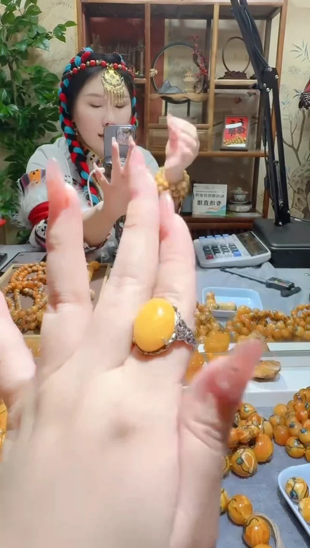 蜜蜡颈饰银S925镶嵌9718天然蜜蜡珠宝奇石全都保真