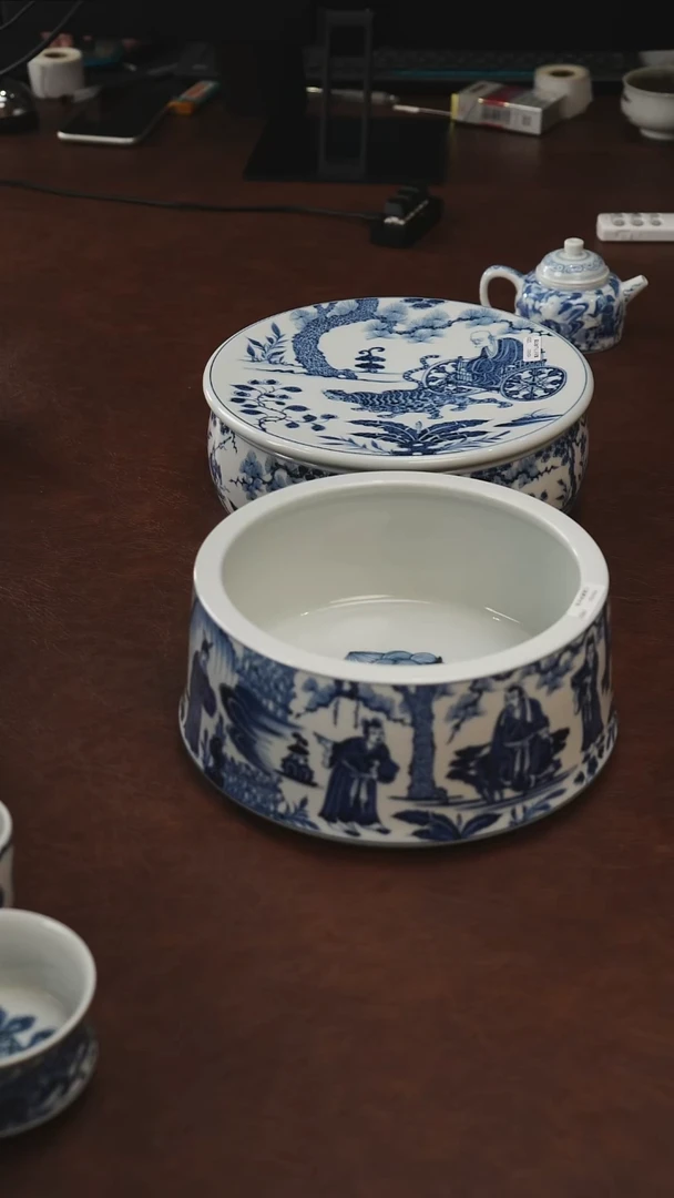 O**o景德镇瓷器，青花瓷手绘茶具~