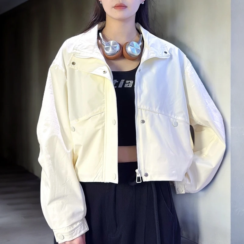 立领薄款百搭时尚短款外套设计感女装秋季夏季春季韩版