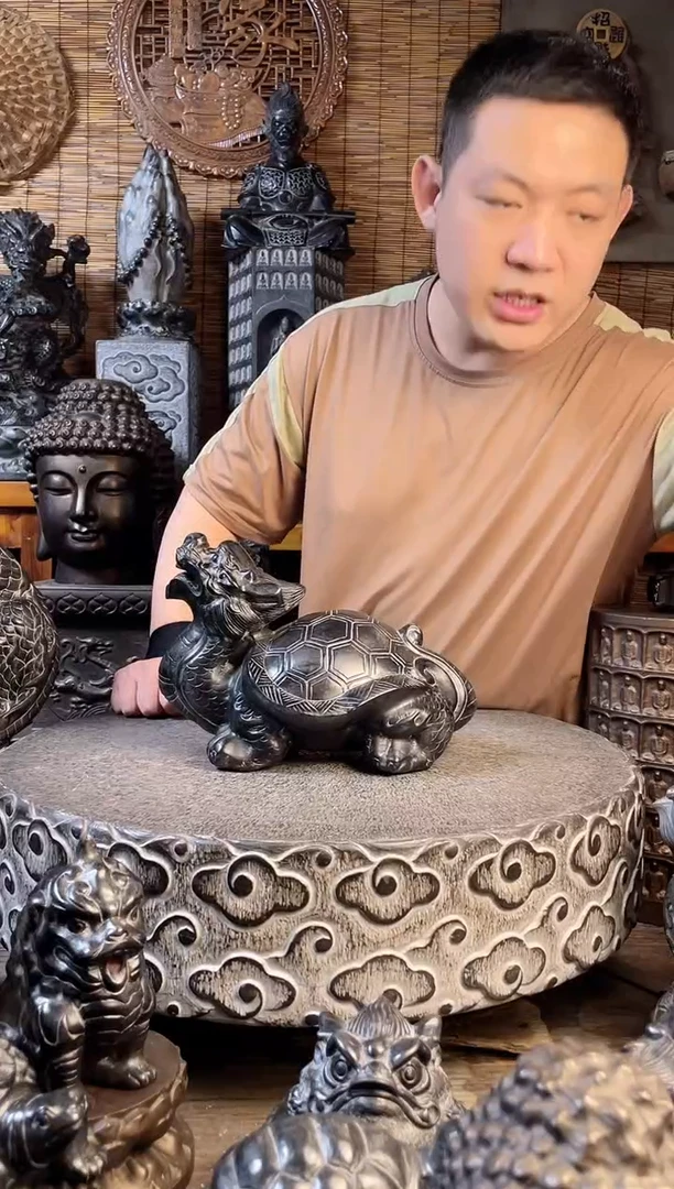 石材30龙龟天然青石雕刻