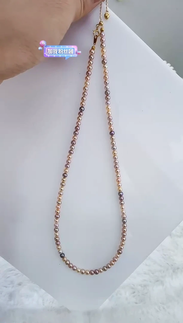 未镶嵌淡水珍珠DA淡水糖果色baby珠项链3-4 y528