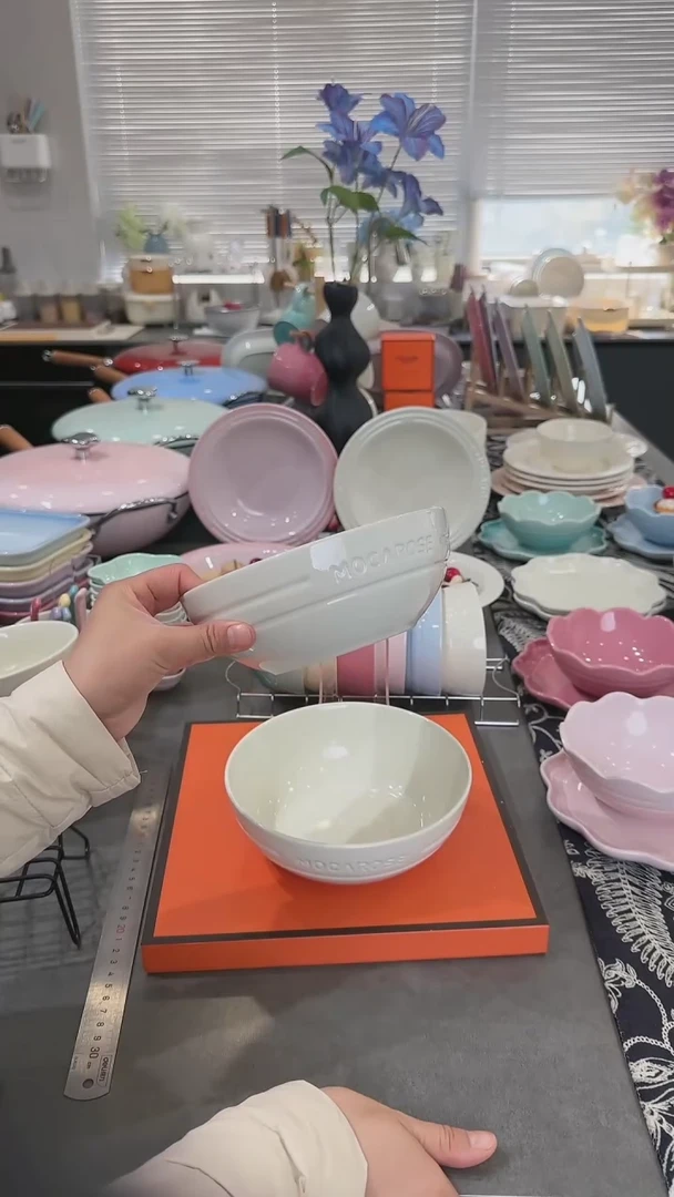 【闪购商品】瓷【2个装】炻彩汤面碗18cm-松露白