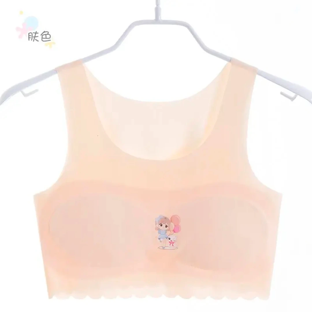 夏季工字型纯色女透气女童背心薄款抹胸肤色发育期中大童