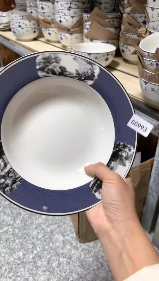 【闪购商品】瓷片CC993陶瓷没有完美无瑕陶瓷1个汤盘