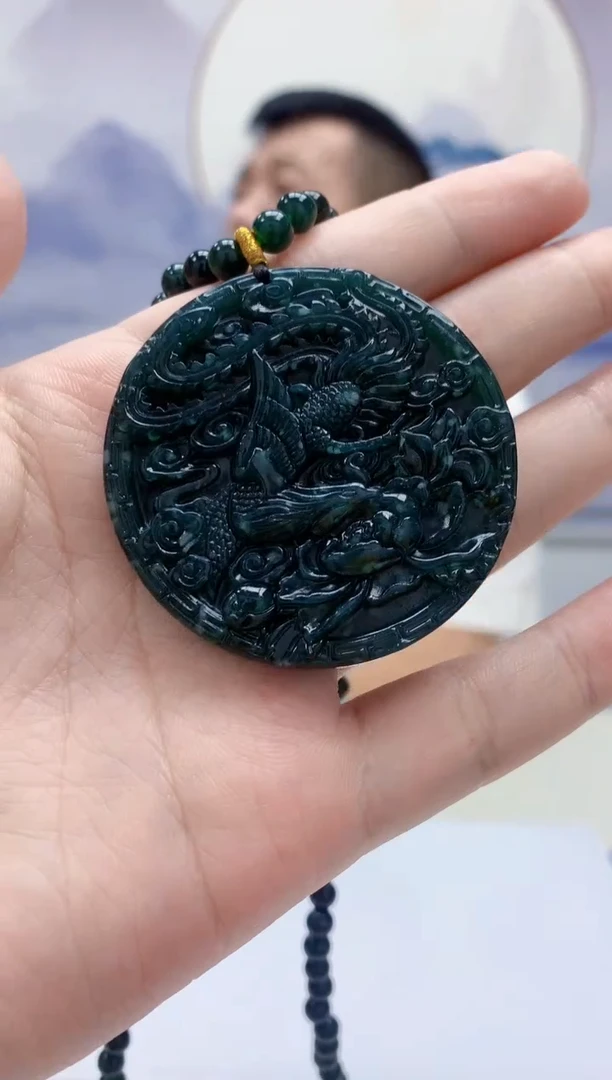 定制翡翠未镶嵌4812jw-毛货挂件91赠珠链