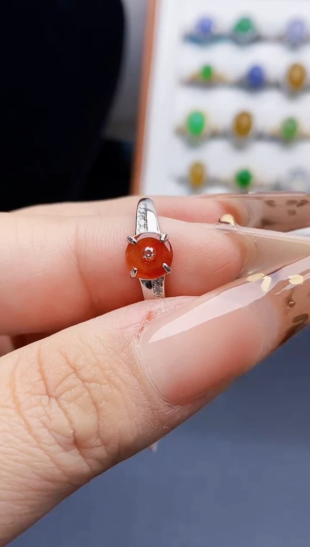 银S925镶嵌戒指翡翠0303