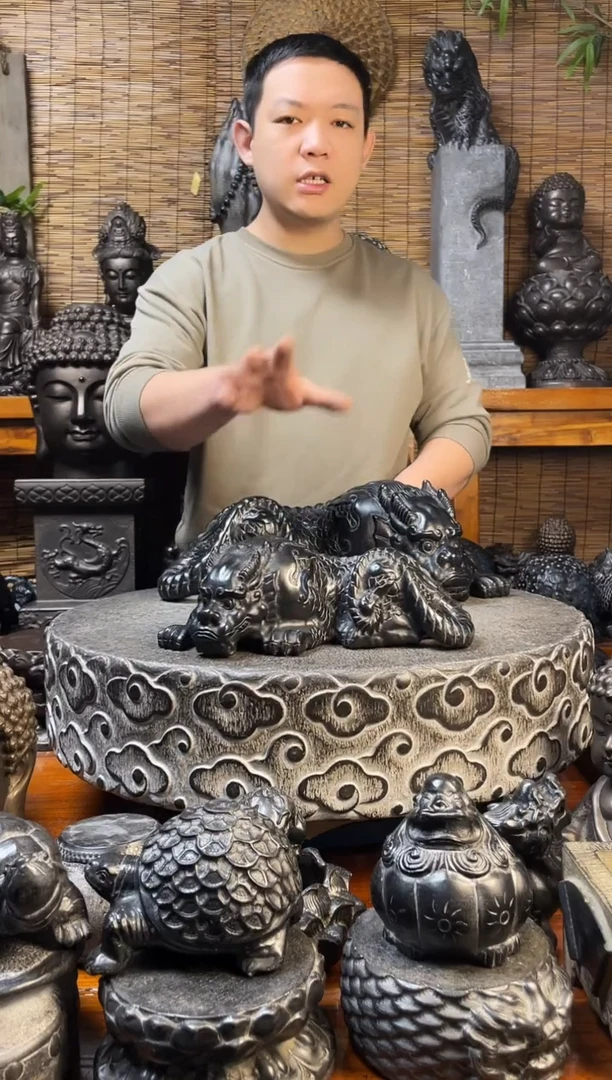 石材30趴吸水兽天然青石雕刻