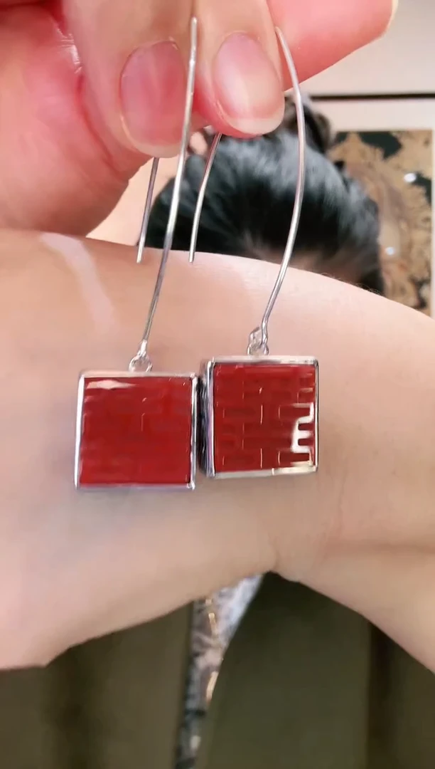 【闪购商品】南红玛瑙耳饰银S925镶嵌耳饰