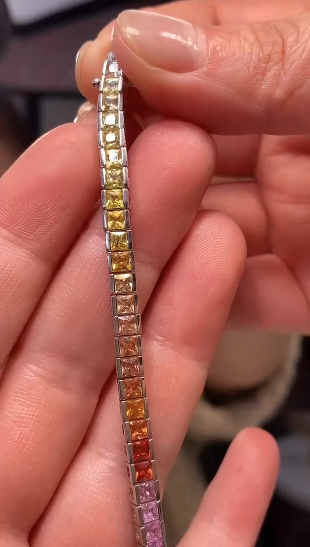 手链蓝宝石未镶嵌天然彩色蓝宝石10.87ct