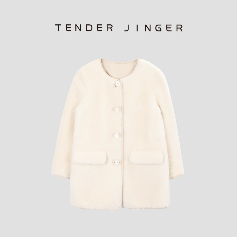 【黑标】极简复古一手长皮毛一体外套T44MDD78900